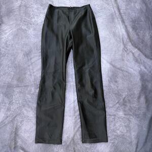 Women's Sandy Chrysler Collection Black Leather Satin Lined Pants Sz 28 x 32 VTG